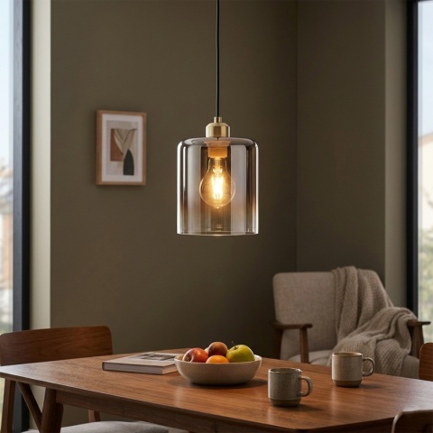 Elegancka lampa wisząca 1-punktowa LIAH - klosz dymny E27