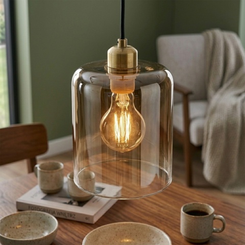 Elegancka lampa wisząca 1-punktowa LIAH - klosz dymny E27