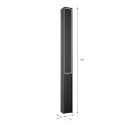 Nowoczesna lampa ogrodowa WYSOKA - 80CM słupek - czarna IP44 LED MODO
