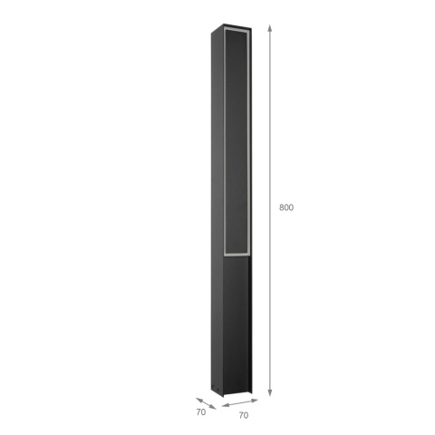 Nowoczesna lampa ogrodowa WYSOKA - 80CM słupek - czarna IP44 LED MODO
