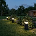 Nowoczesna lampa ogrodowa VESPER słupek - czarna IP44 G9