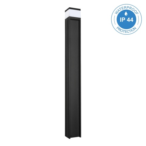 Nowoczesna lampa ogrodowa VESPER słupek - czarna IP44 G9 80CM