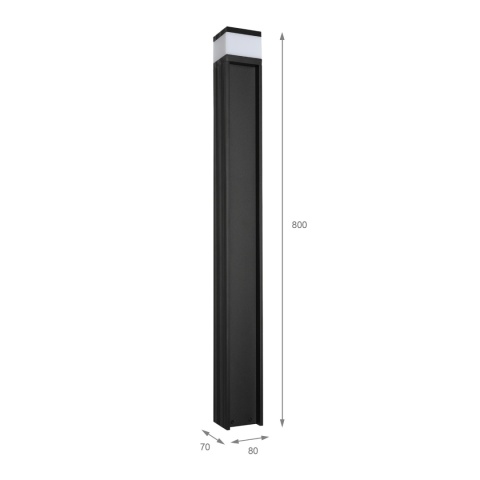 Nowoczesna lampa ogrodowa VESPER słupek - czarna IP44 G9 80CM