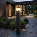 Nowoczesna lampa ogrodowa VESPER słupek - czarna IP44 G9 80CM