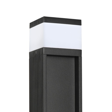 Nowoczesna lampa ogrodowa VESPER słupek - czarna IP44 G9 50CM