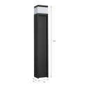 Nowoczesna lampa ogrodowa VESPER słupek - czarna IP44 G9 50CM