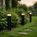 Nowoczesna lampa ogrodowa VESPER słupek - czarna IP44 G9 50CM