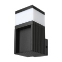 Nowoczesna lampa ogrodowa - kinkiet VESPER czarny IP44 klosz ryflowany G9