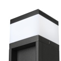 Nowoczesna lampa ogrodowa - kinkiet VESPER czarny IP44 klosz ryflowany G9
