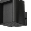 Nowoczesna lampa ogrodowa - kinkiet VESPER czarny IP44 klosz ryflowany G9