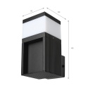 Nowoczesna lampa ogrodowa - kinkiet VESPER czarny IP44 klosz ryflowany G9