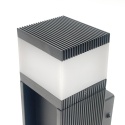 Nowoczesna lampa ogrodowa - kinkiet VESPER czarny IP44 klosz ryflowany G9