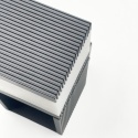 Nowoczesna lampa ogrodowa - kinkiet VESPER czarny IP44 klosz ryflowany G9