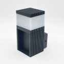 Nowoczesna lampa ogrodowa - kinkiet VESPER czarny IP44 klosz ryflowany G9