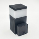 Nowoczesna lampa ogrodowa - kinkiet VESPER czarny IP44 klosz ryflowany G9