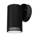 Nowoczesna lampa ogrodowa - kinkiet LANTHEA czarny IP44 klosz ryflowany GU10