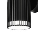 Nowoczesna lampa ogrodowa - kinkiet LANTHEA czarny IP44 klosz ryflowany GU10