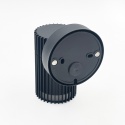 Nowoczesna lampa ogrodowa - kinkiet LANTHEA czarny IP44 klosz ryflowany GU10