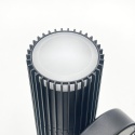 Nowoczesna lampa ogrodowa 2-punktowa - kinkiet LANTHEA czarny IP44 klosz ryflowany GU10