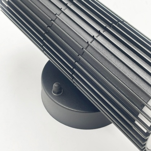 Nowoczesna lampa ogrodowa 2-punktowa - kinkiet LANTHEA czarny IP44 klosz ryflowany GU10