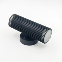 Nowoczesna lampa ogrodowa 2-punktowa - kinkiet LANTHEA czarny IP44 klosz ryflowany GU10