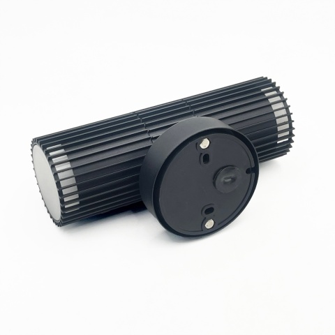 Nowoczesna lampa ogrodowa 2-punktowa - kinkiet LANTHEA czarny IP44 klosz ryflowany GU10