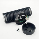 Nowoczesna lampa ogrodowa 2-punktowa - kinkiet LANTHEA czarny IP44 klosz ryflowany GU10