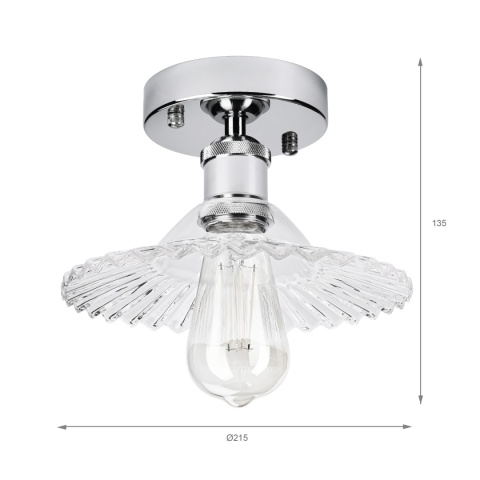Nowoczesna lampa sufitowa TRISH klosz transparentny CHROM
