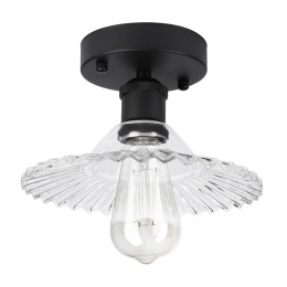 Nowoczesna lampa sufitowa TRISH klosz transparentny CZARNA