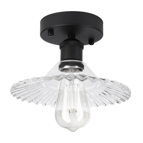 Nowoczesna lampa sufitowa TRISH klosz transparentny CZARNA