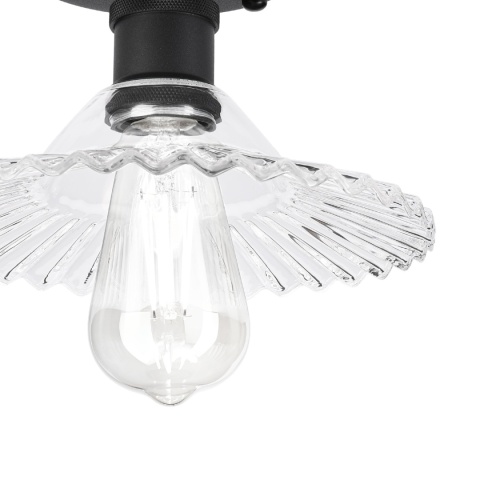 Nowoczesna lampa sufitowa TRISH klosz transparentny CZARNA