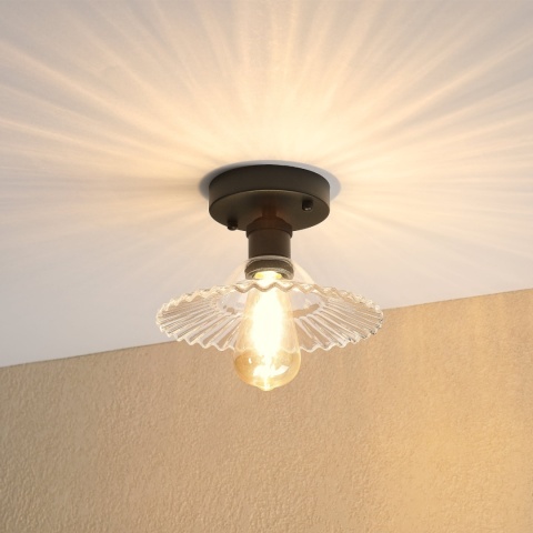 Nowoczesna lampa sufitowa TRISH klosz transparentny CZARNA