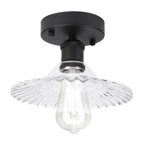 Nowoczesna lampa sufitowa TRISH klosz transparentny CZARNA