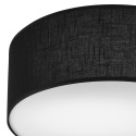 Nowoczesna lampa sufitowa VIVIAN plafon tkanina CZARNA 1-punktowa E27