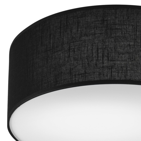 Nowoczesna lampa sufitowa VIVIAN plafon tkanina CZARNA 1-punktowa E27