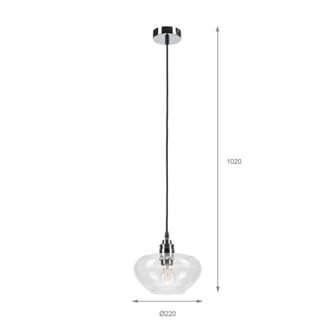 Nowoczesna lampa wisząca 1-punktowa FLO chrom E27