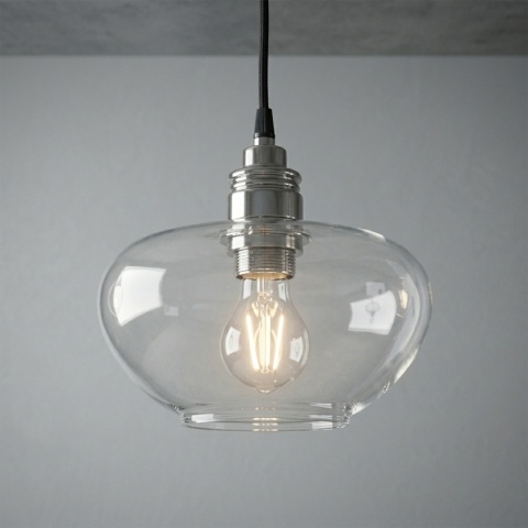 Nowoczesna lampa wisząca 1-punktowa FLO chrom E27