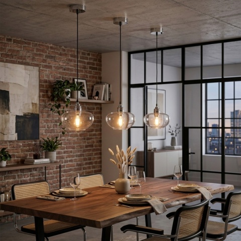 Nowoczesna lampa wisząca 1-punktowa FLO chrom E27
