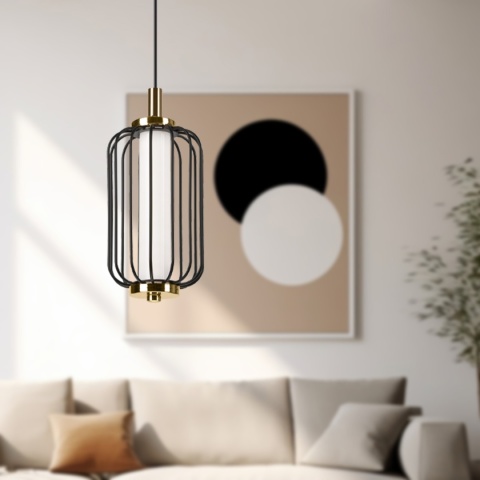 Nowoczesna lampa wisząca BONNIE 5W LED czarno-złota