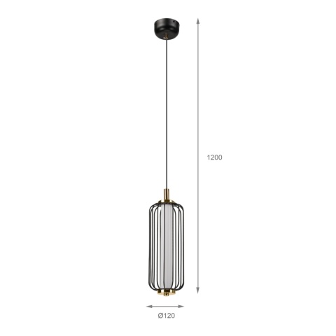 Nowoczesna lampa wisząca BONNIE 7W LED czarno-złota