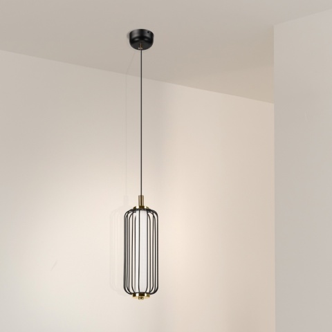 Nowoczesna lampa wisząca BONNIE 7W LED czarno-złota