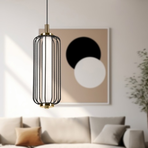 Nowoczesna lampa wisząca BONNIE 7W LED czarno-złota