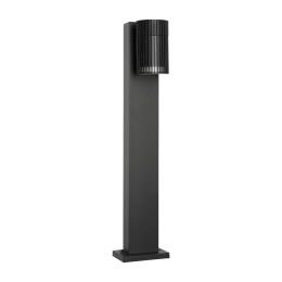 Nowoczesna lampa ogrodowa LANTHEA - czarna IP44 klosz ryflowany