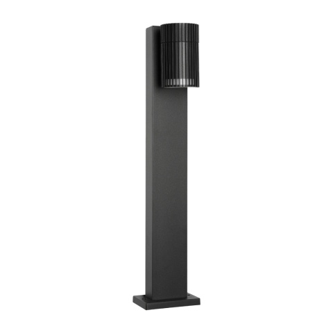 Nowoczesna lampa ogrodowa LANTHEA - czarna IP44 klosz ryflowany