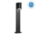Nowoczesna lampa ogrodowa LANTHEA - czarna IP44 klosz ryflowany
