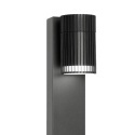 Nowoczesna lampa ogrodowa LANTHEA - czarna IP44 klosz ryflowany