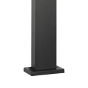 Nowoczesna lampa ogrodowa LANTHEA - czarna IP44 klosz ryflowany