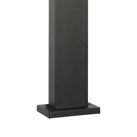 Nowoczesna lampa ogrodowa LANTHEA - czarna IP44 klosz ryflowany