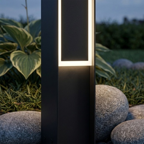Nowoczesna lampa ogrodowa MODO słupek - czarna IP44 LED