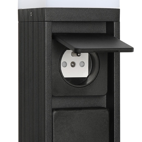 Nowoczesna lampa ogrodowa z gniazdkami VESPER 30CM czarna G9 IP44